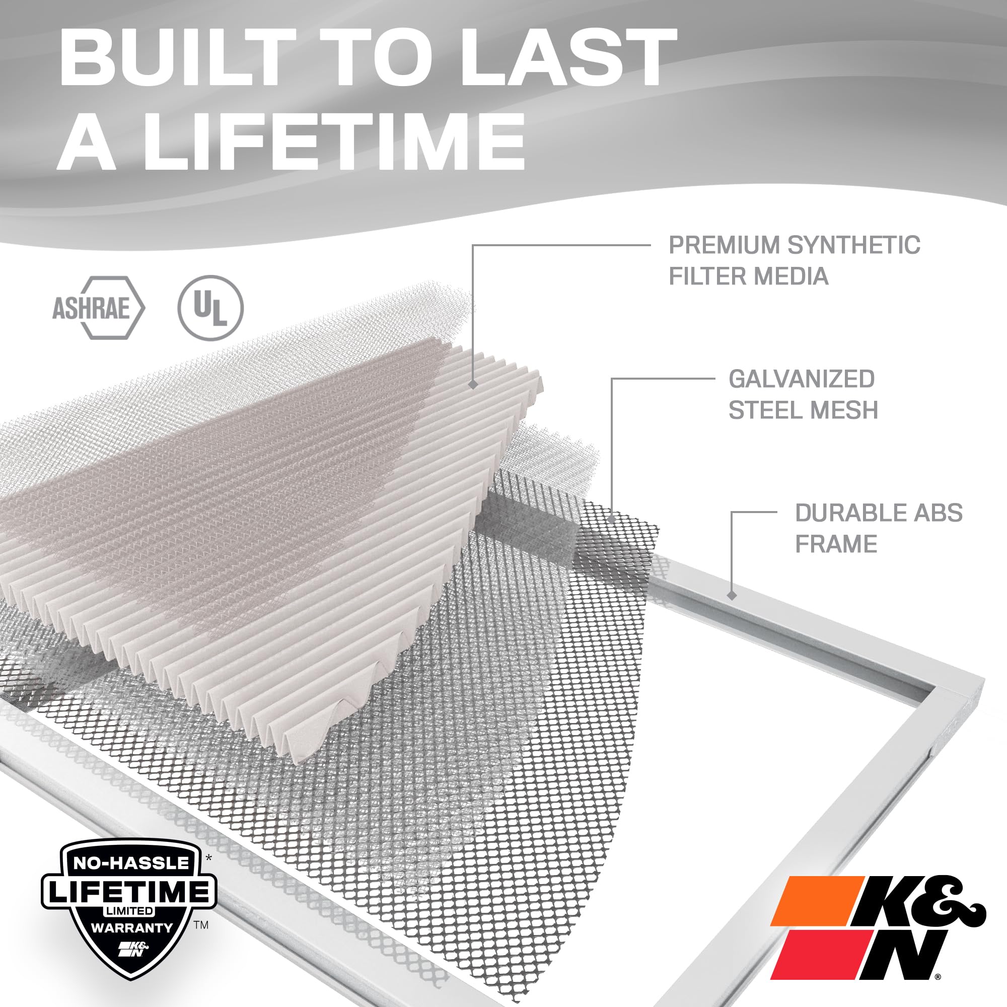 K&N 14X14X1 HVAC Furnace Air Filter, Lasts a Lifetime, Washable, Merv 8, the Last HVAC Filter You Will Ever Buy, Breathe Safely at Home or in the Office, HVC-8-11414 - Image 4