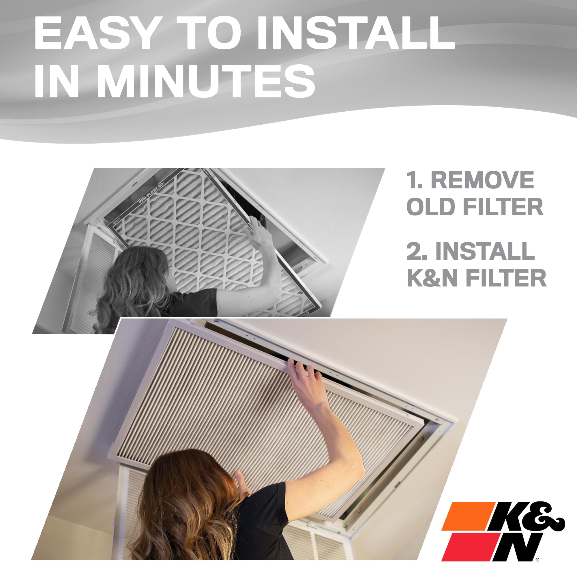 K&N 14X14X1 HVAC Furnace Air Filter, Lasts a Lifetime, Washable, Merv 8, the Last HVAC Filter You Will Ever Buy, Breathe Safely at Home or in the Office, HVC-8-11414 - Image 5