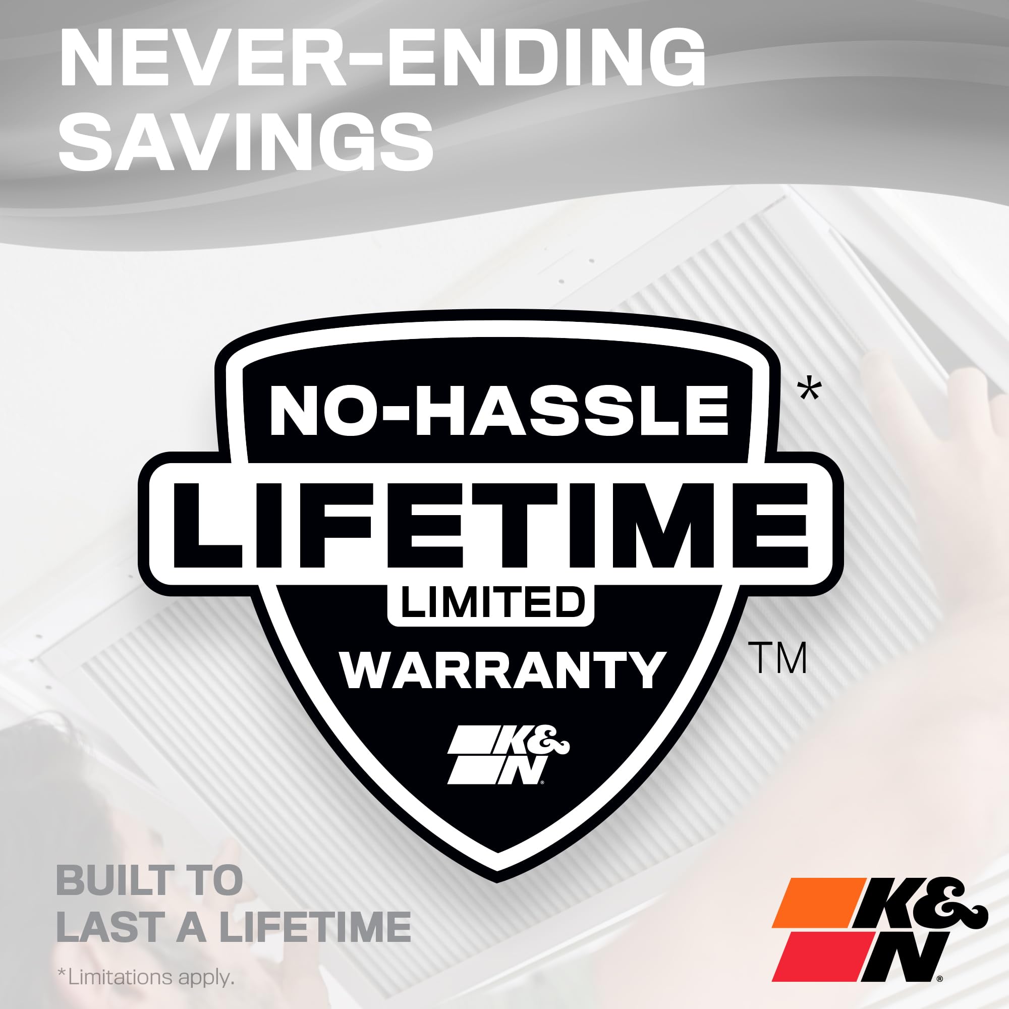K&N 14X14X1 HVAC Furnace Air Filter, Lasts a Lifetime, Washable, Merv 8, the Last HVAC Filter You Will Ever Buy, Breathe Safely at Home or in the Office, HVC-8-11414 - Image 7