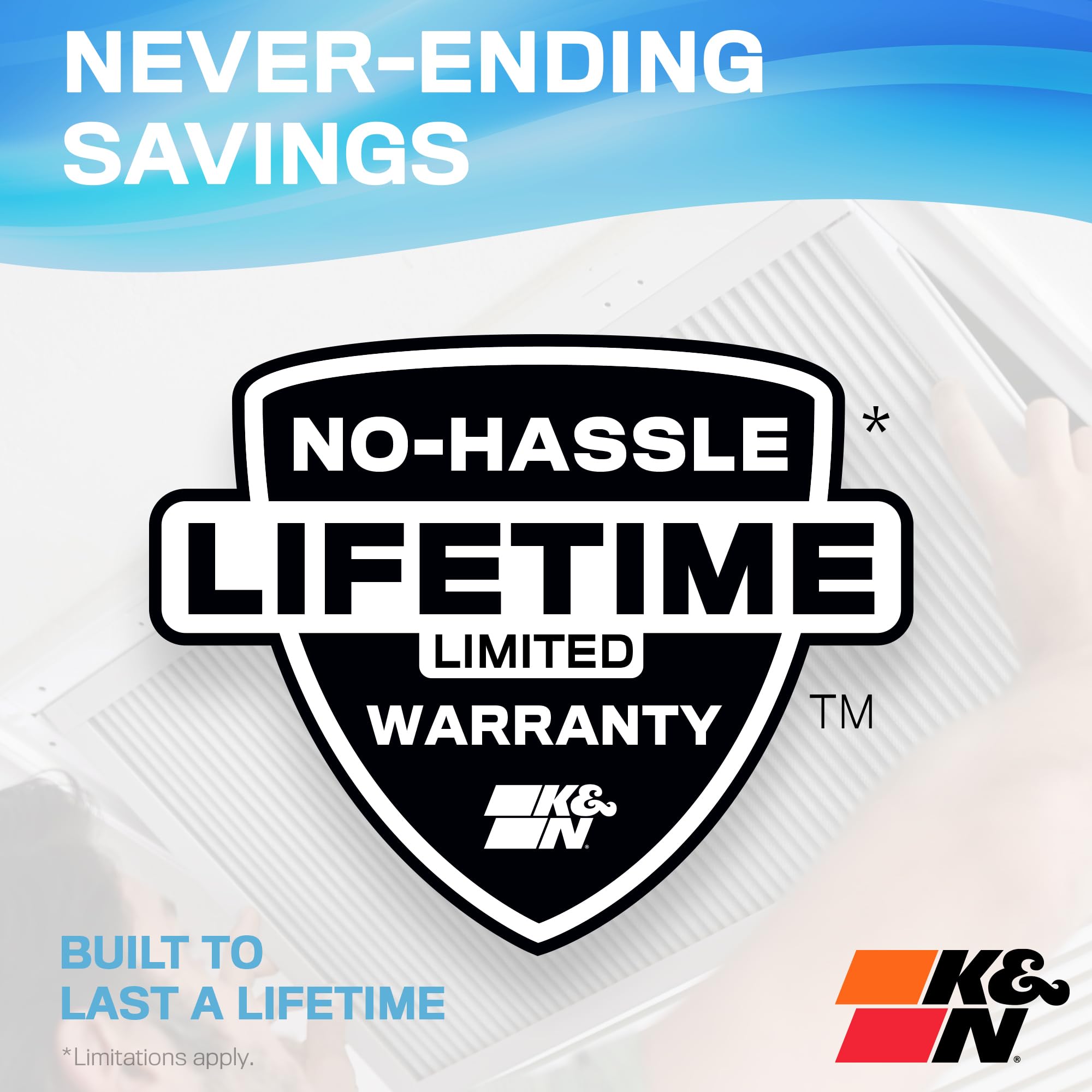 K&N 14x24x1 HVAC Furnace Air Filter, Lasts a Lifetime, Washable, Merv 11, the Last HVAC Filter You Will Ever Buy, Breathe Safely at Home or in the Office, HVC-11424 - Image 7