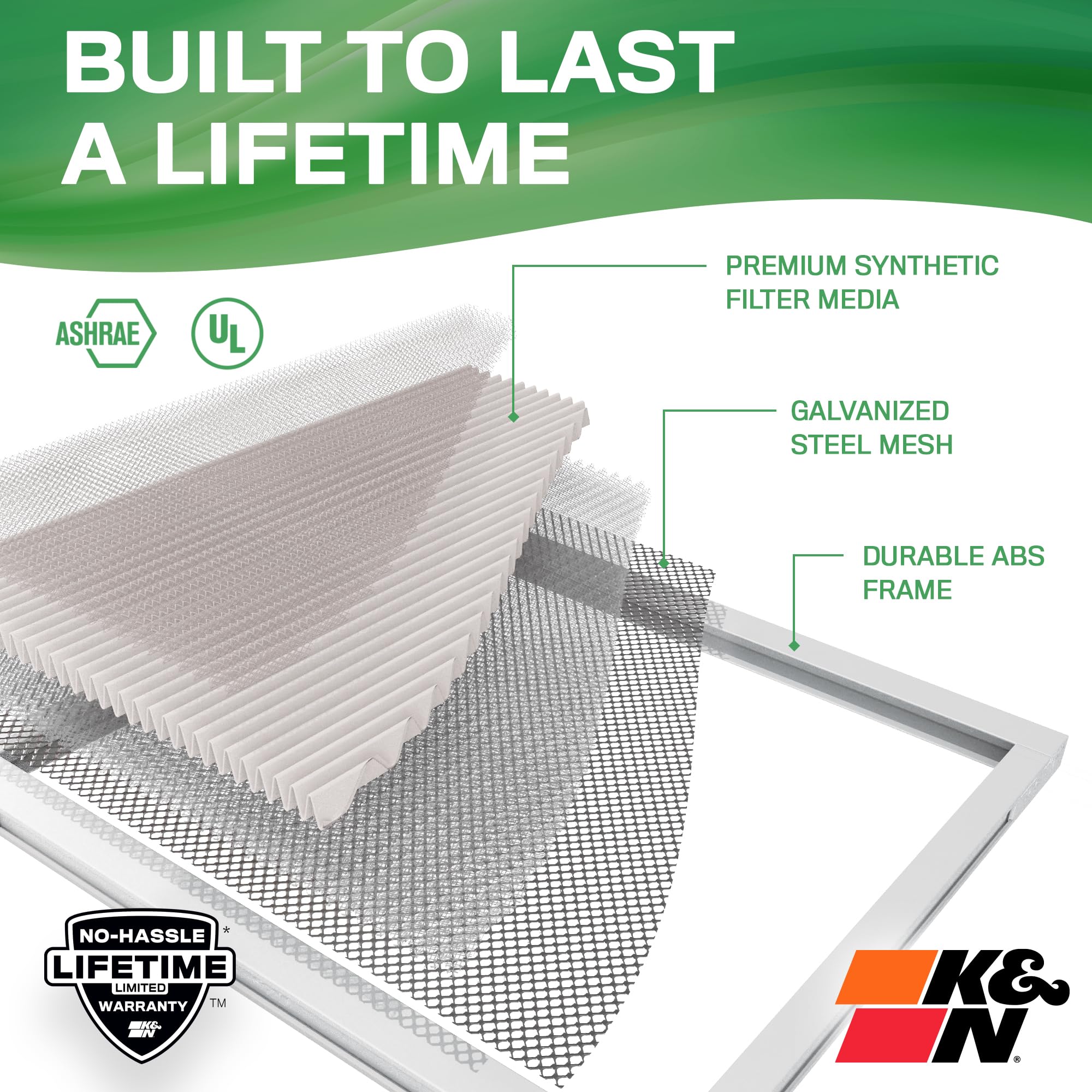 K&N 16X20X1 HVAC Furnace Air Filter, Lasts a Lifetime, Washable, Merv 13, the Last HVAC Filter You Will Ever Buy, Breathe Safely at Home or in the Office, HVC-13-11620 - Image 4