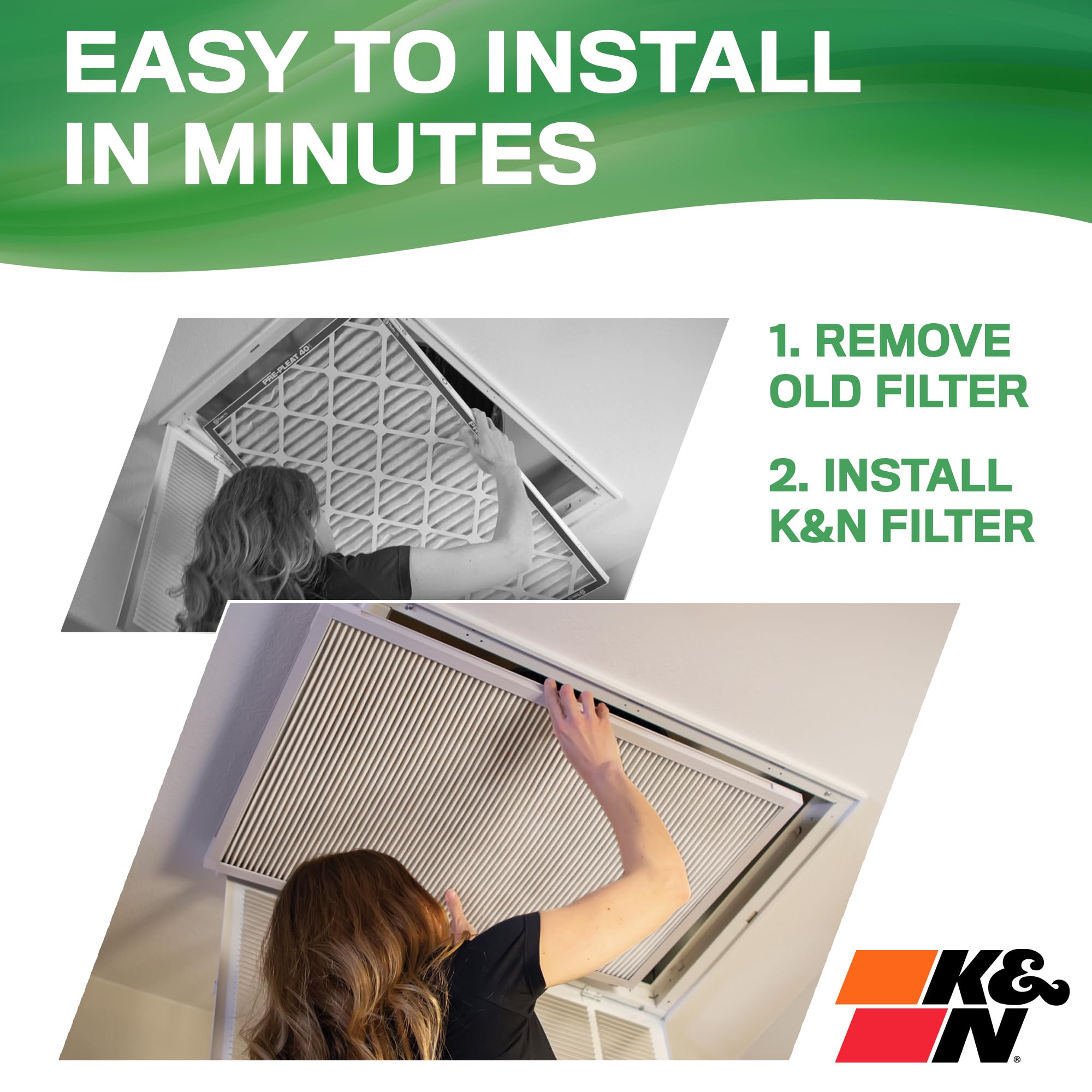 K&N 16X20X1 HVAC Furnace Air Filter, Lasts a Lifetime, Washable, Merv 13, the Last HVAC Filter You Will Ever Buy, Breathe Safely at Home or in the Office, HVC-13-11620 - Image 5