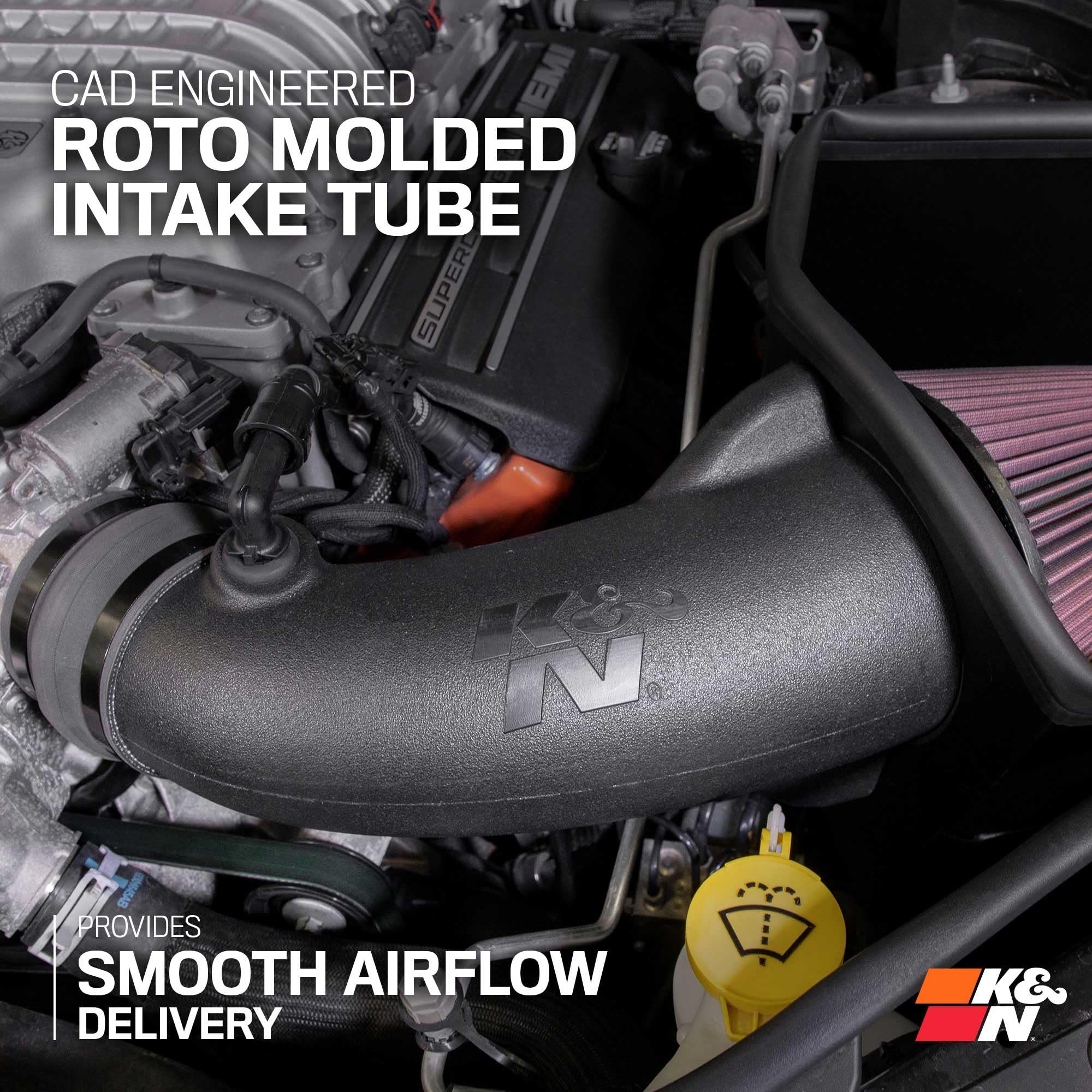 K&N Cold Air Intake System: High-Flow Air Filter, Increase Performance & Towing: Compatible with 2011-2025 Dodge/Jeep Durango, Grand Cherokee, 63-1563 - Image 5