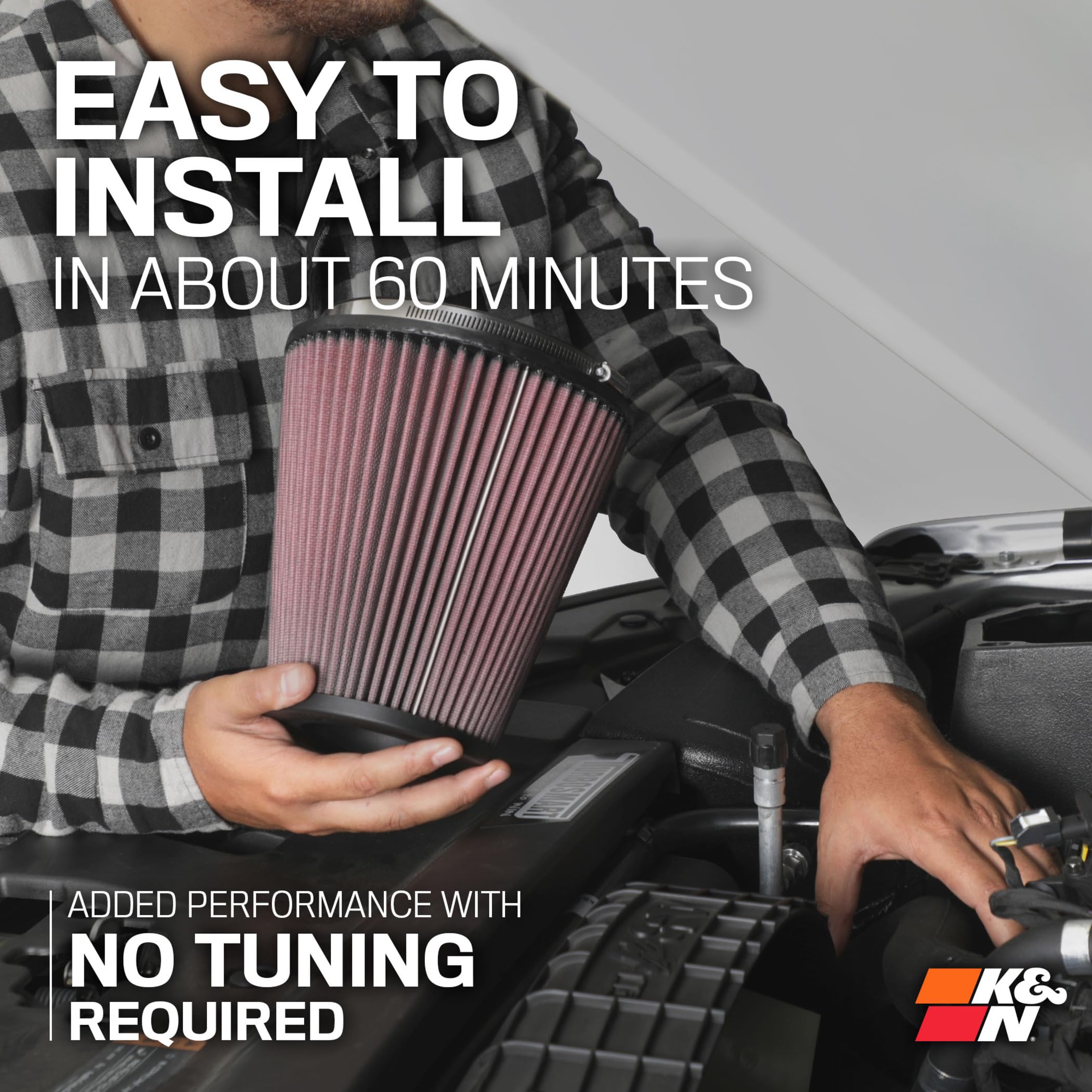 K&N Cold Air Intake System: High-Flow Air Filter, Increase Performance & Towing: Compatible with 2012-2018 JEEP: Wrangler, Wrangler JK, 77-1566KP - Image 9
