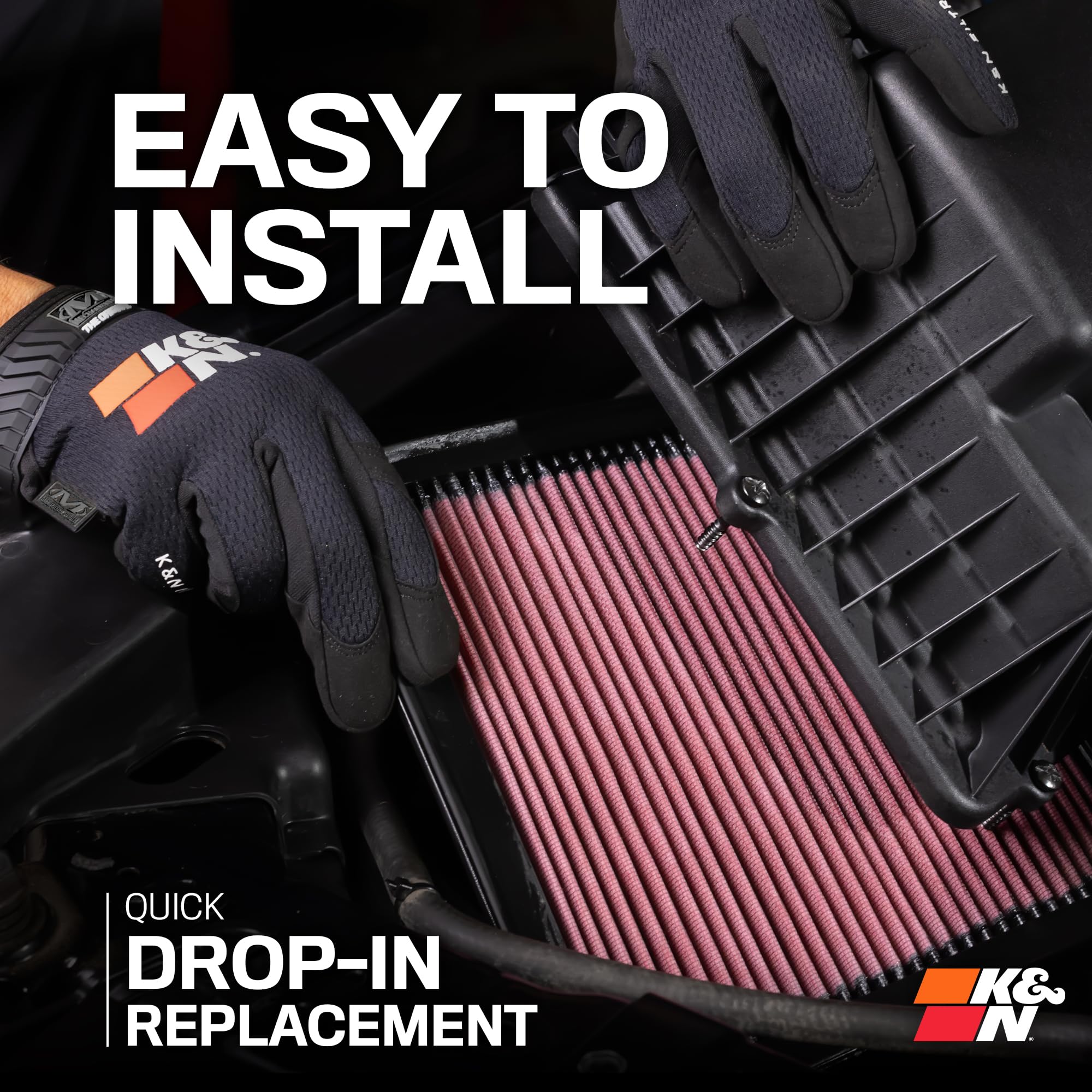 K&N High-Flow Original Lifetime Engine Air Filter: Increase Power: Premium, Washable: Compatible with 2012-2020 Infiniti/Mercedes Benz: (See Product Description for Select Models), 33-2995 - Image 9