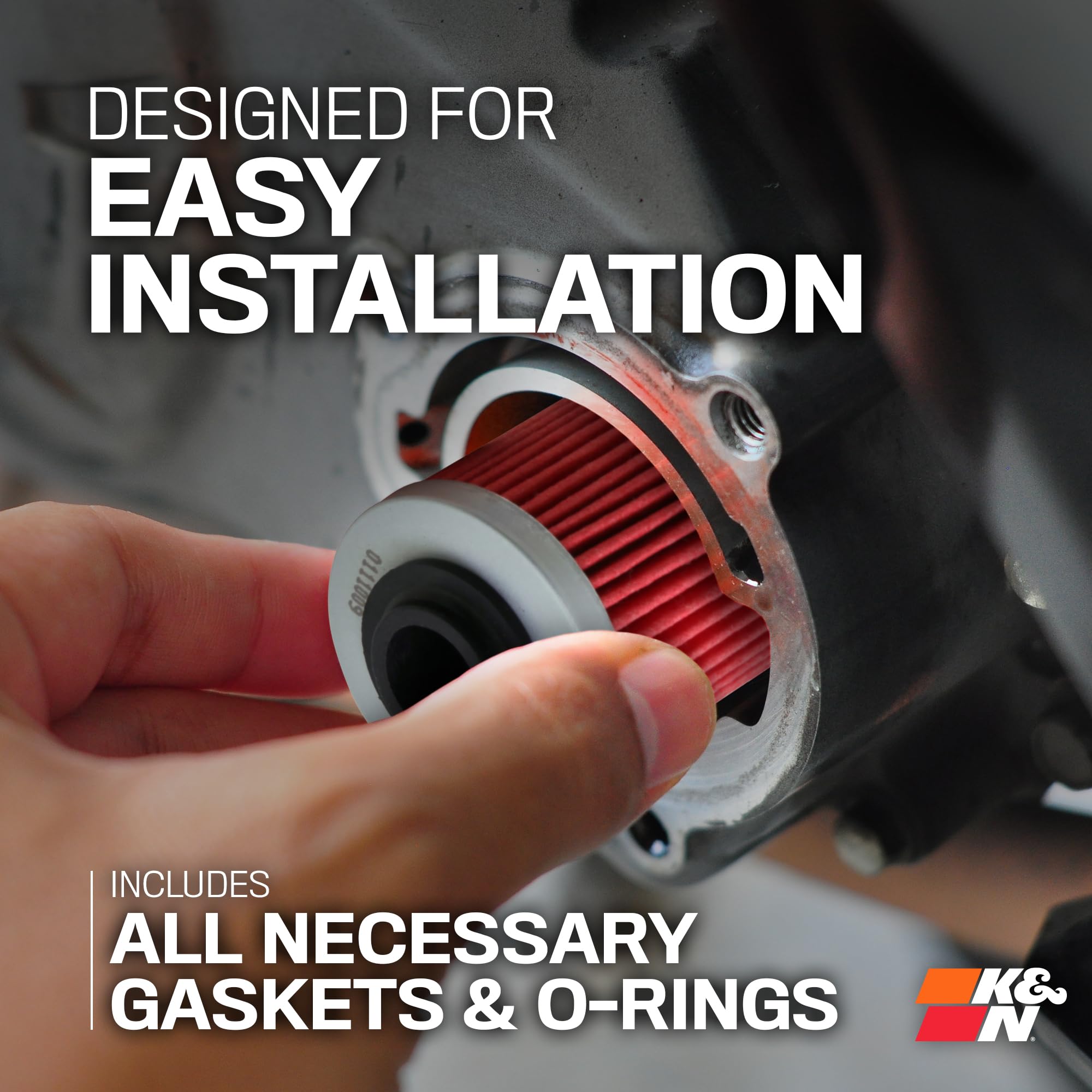 K&N Motorcycle Oil Filter: High Performance, Premium, Designed to be used with Synthetic or Conventional Oils: Fits Select Kawasaki Vehicles, KN-401 - Image 4