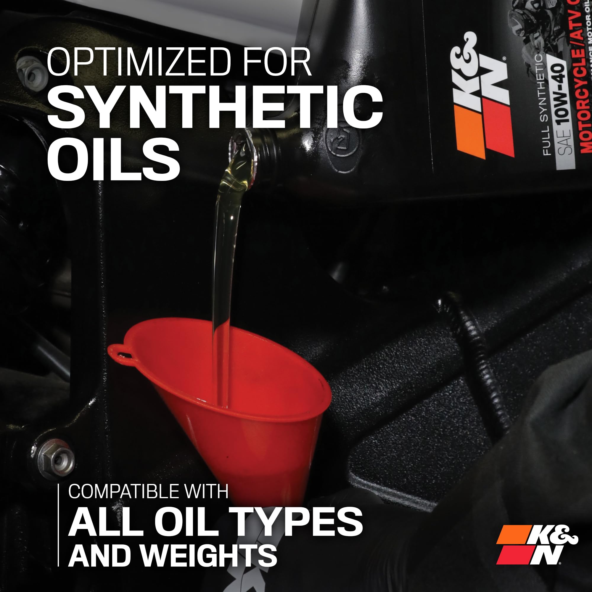 K&N Motorcycle Oil Filter: High Performance, Premium, Designed to be used with Synthetic or Conventional Oils: Fits Select Kawasaki Vehicles, KN-401 - Image 5