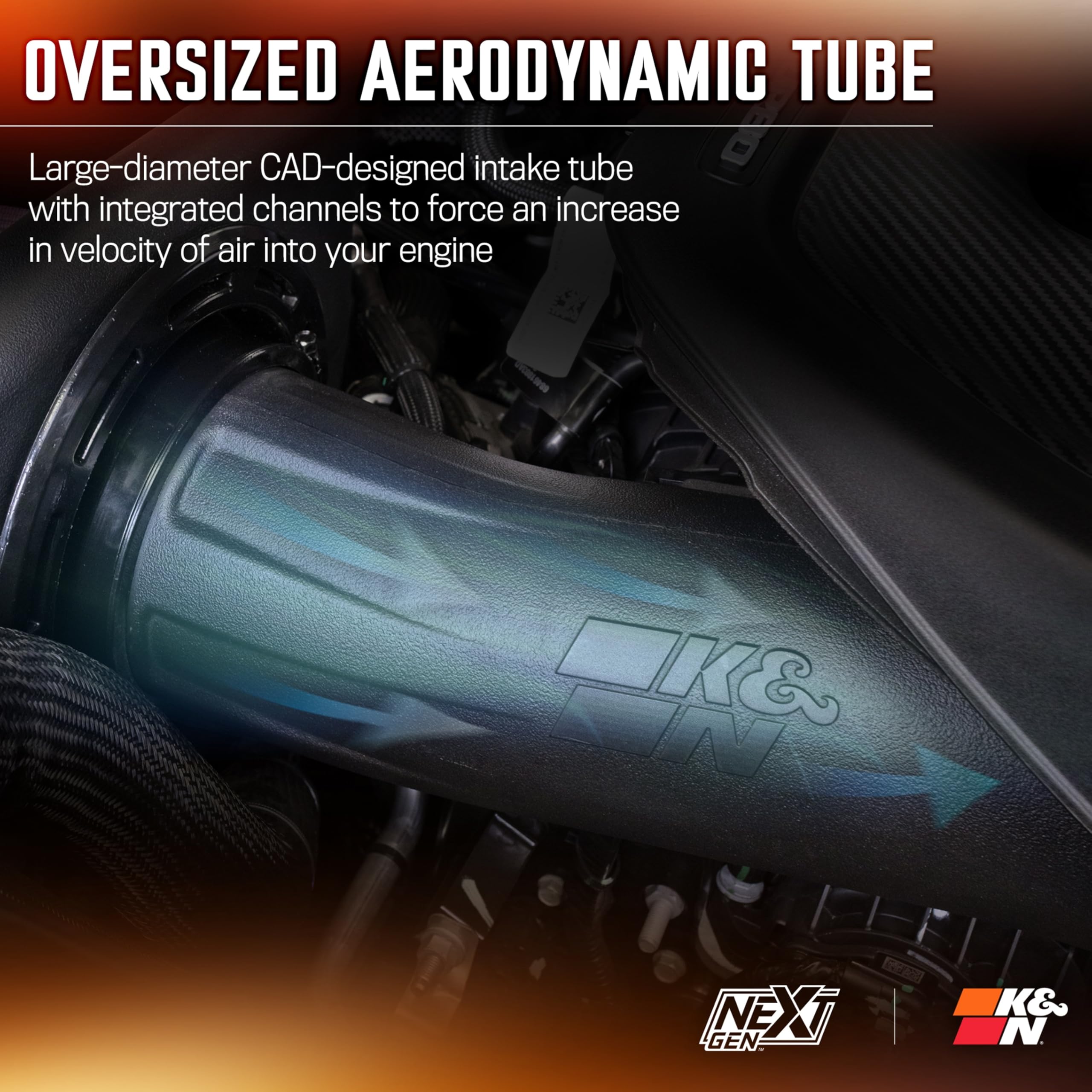K&N NextGen Cold Air Intake System: High-Flow Cotton Filter: Compatible with 2025 RAM 1500; 50-1598 - Image 6
